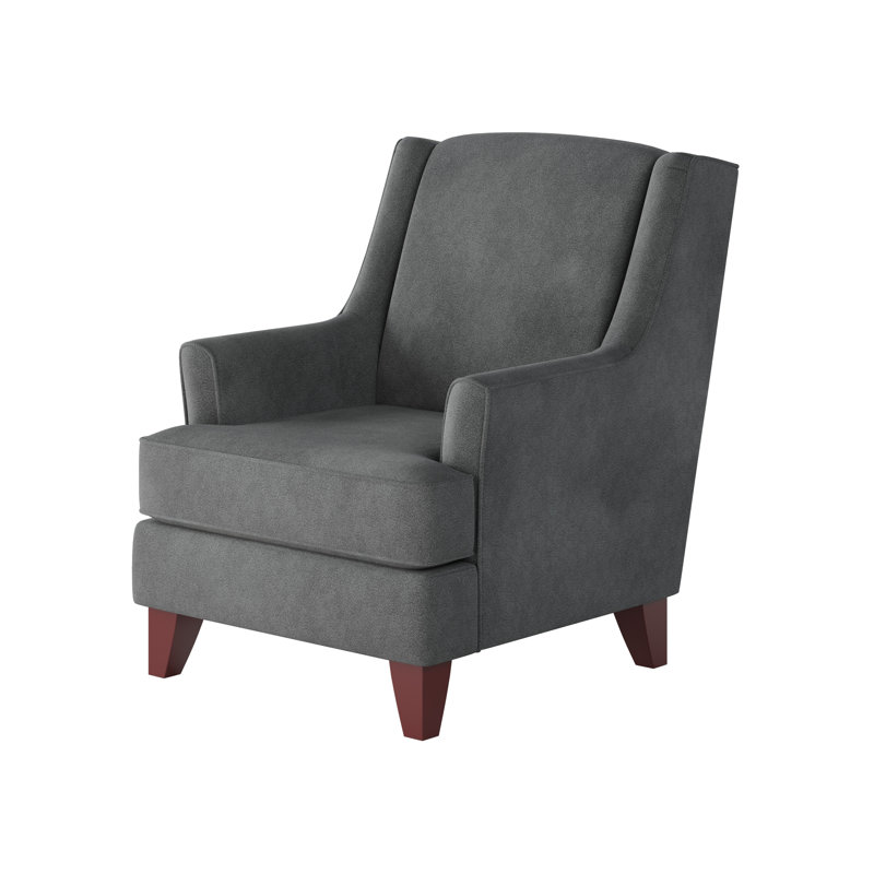 Venton 32" W Wingback Chair, Bella Asphalt Polyester