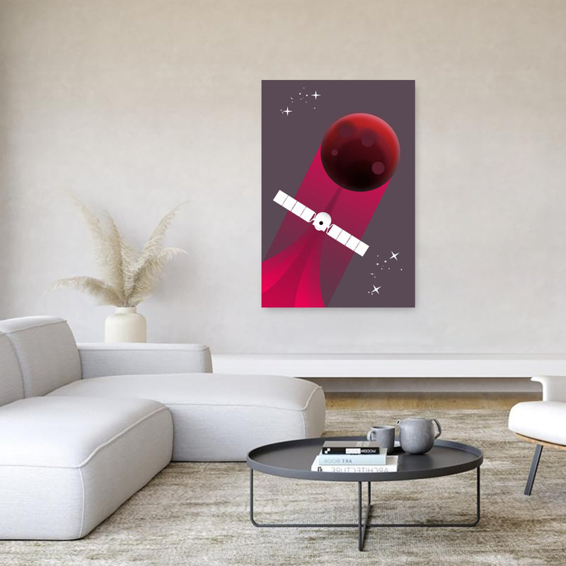 «Cosmic Mars Journey», art contemporain abstrait, impression d'art mural paysage, 60" H x 40" W