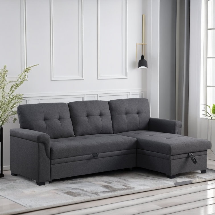  89 Upholstery Sleeper Sectional Sofa with Storage