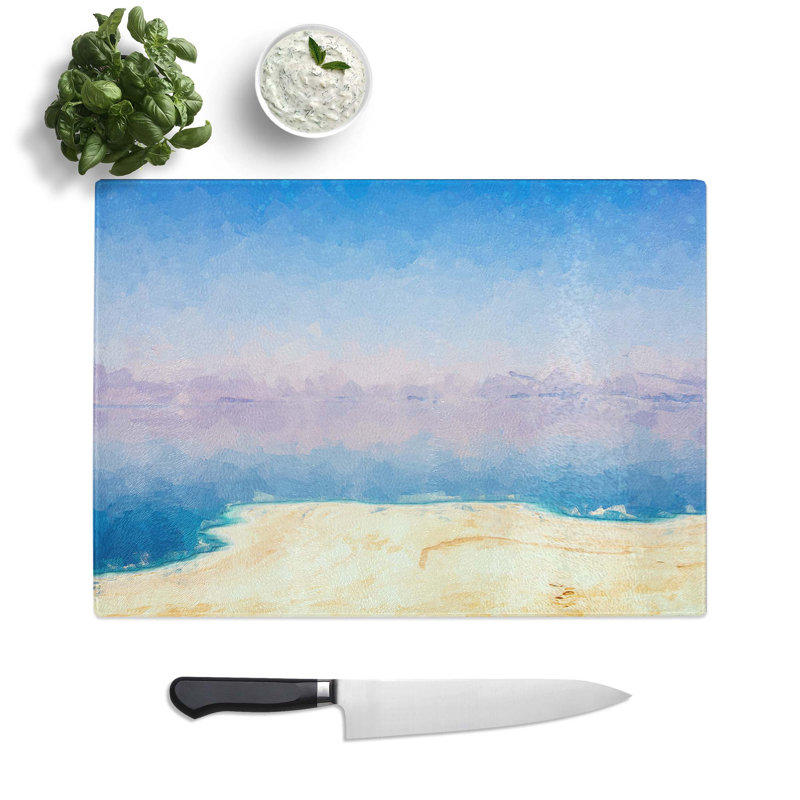 Tempered Glass Dead Sea in Neve Zohar Israel Chopping Board, 39 cm W x 28.5 cm L
