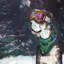 « snowboarding doggie », reproduction de peinture à l’huile sur toile tendue-22056881