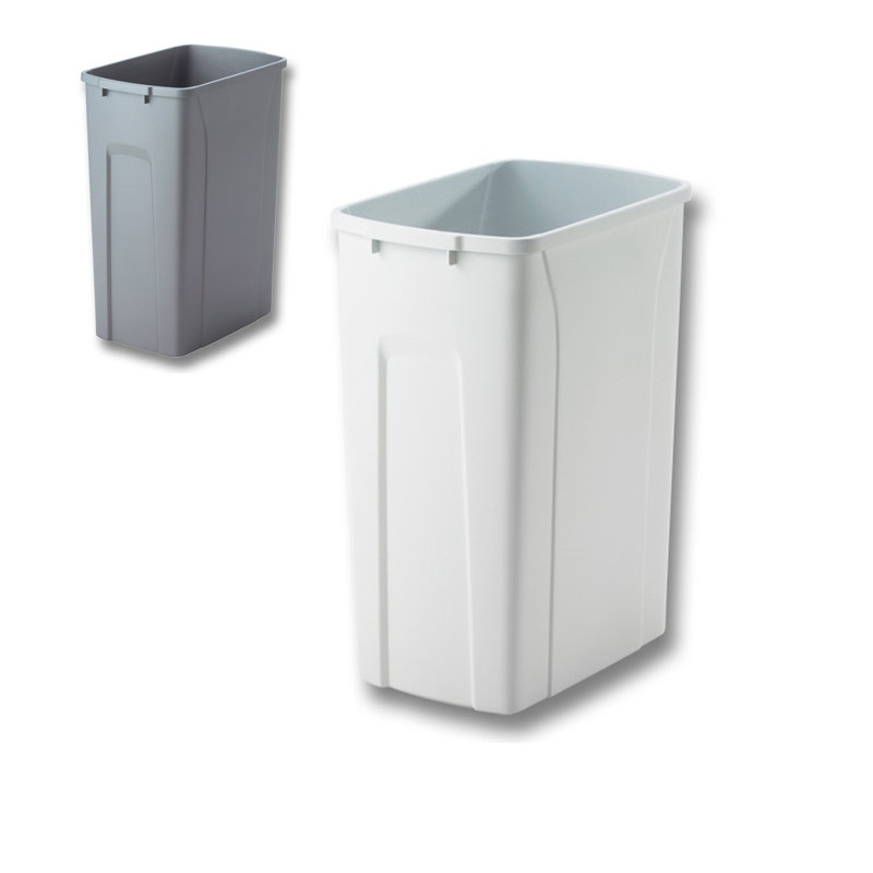 Platinum Gray Plastic Pull-Out Trash Bin, 8.75 Gallons