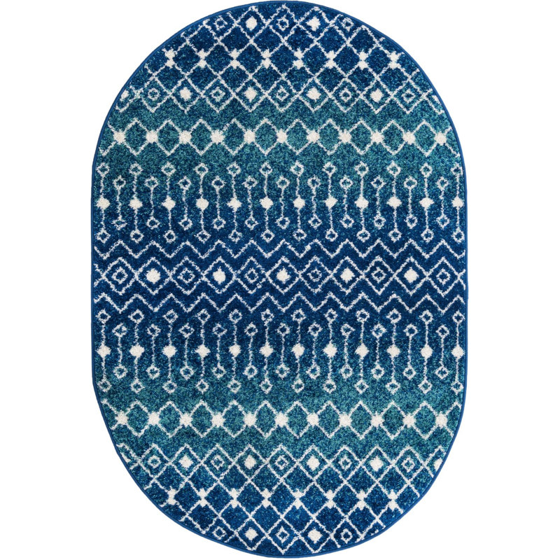 Geometric Indoor Rug, Oval 4' x 6'