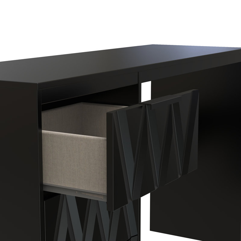Besmir Dressing Table, Deep Black/Black