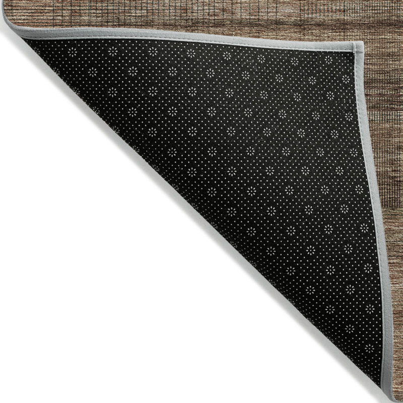 Tapis intérieur lavable rayé brun et orange 9 'X 12'