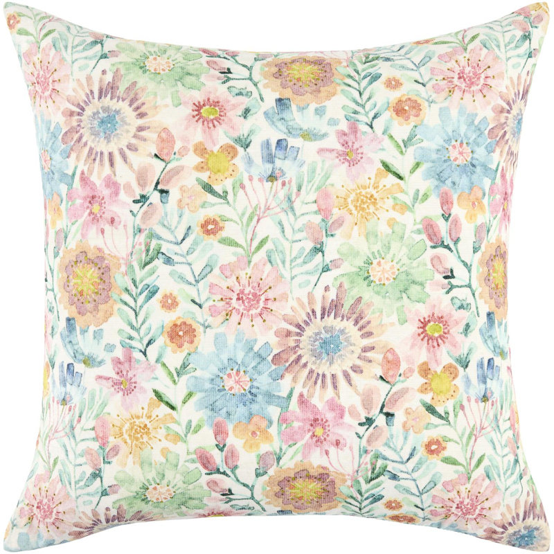 Spring Bouquet Throw Pillow Cover & Insert, Multi, Square 18", Down Blend