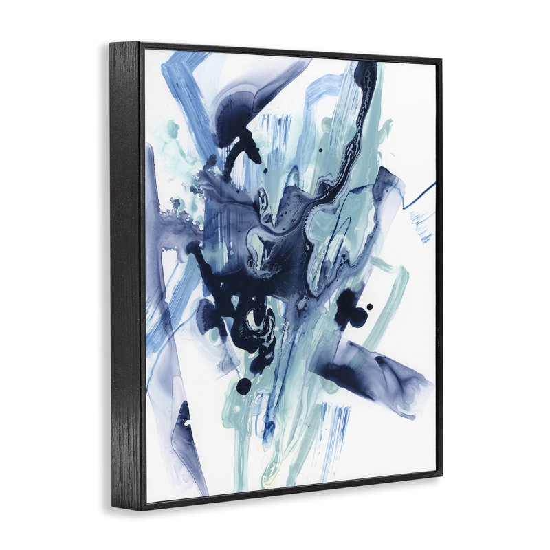 Abstrait fluide chaotique, estampe numérique par June Erica Vess, Giclée encadrée noir minuit, H 14 po x l 11 po