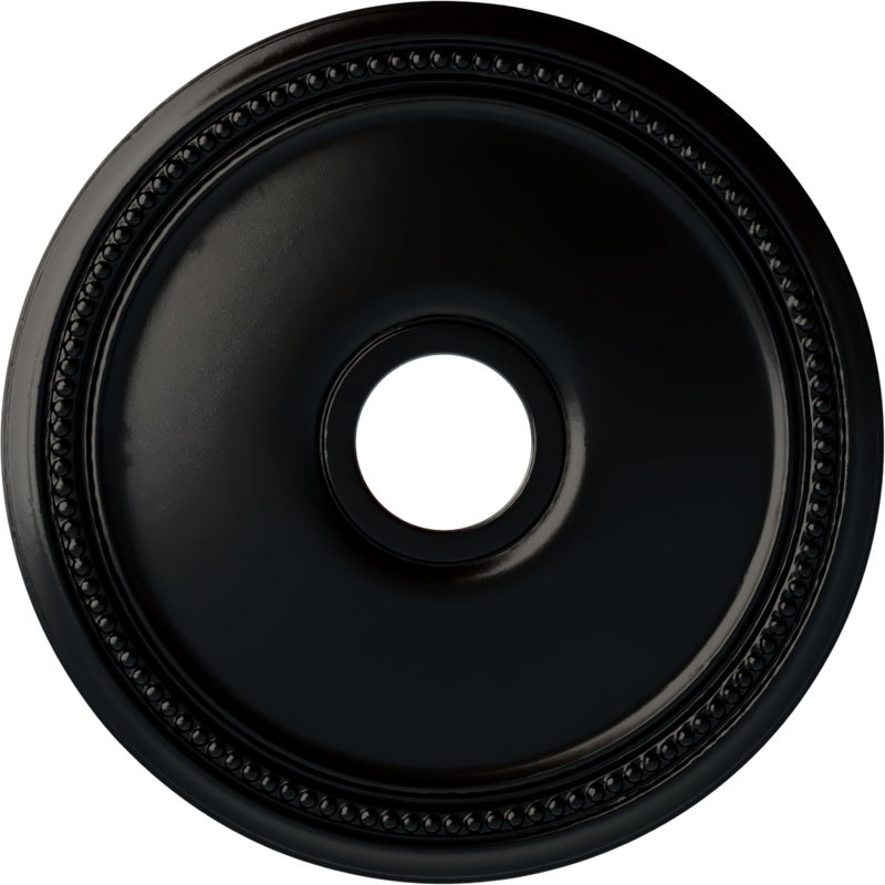 Médaillon de plafond H 18 po x l 18 po x P 1,125 po Diane, Noir de jais