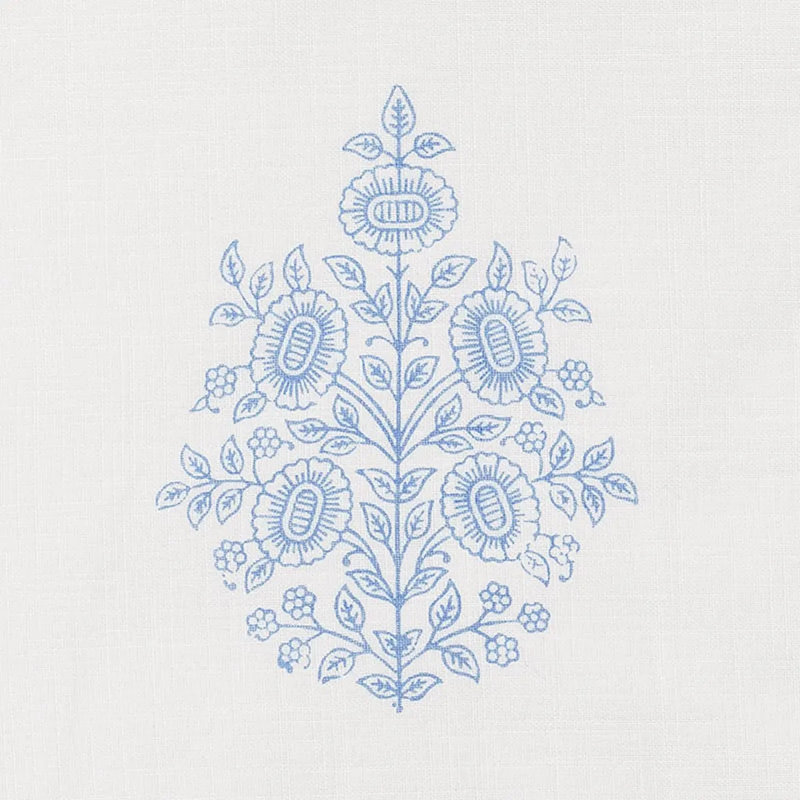 Asara Flower Sheer Fabric, Blue