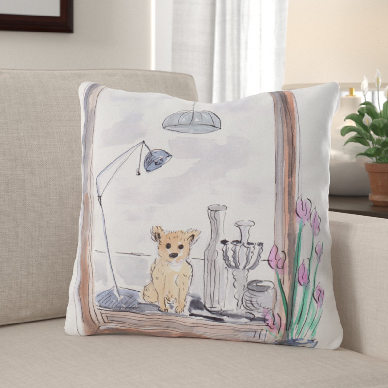 Dostal Reversible Throw Pillow, Microsuede, Indoor