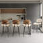 26.7'' PU Leather Upholstered Counter Stools with Walnut Backs & Seat and Metal Legs-1831248616