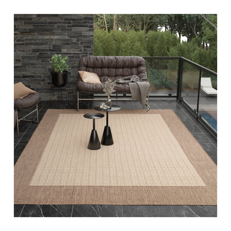 Fierce Campo Tan-Black Indoor/Outdoor Area Rug, Rectangle 8'6" x 13'