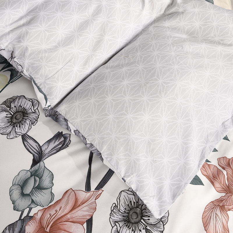 Bliss Complete Bedding Set Floral Pink Duvet Cover Fitted Sheet With Matching Pillow Case