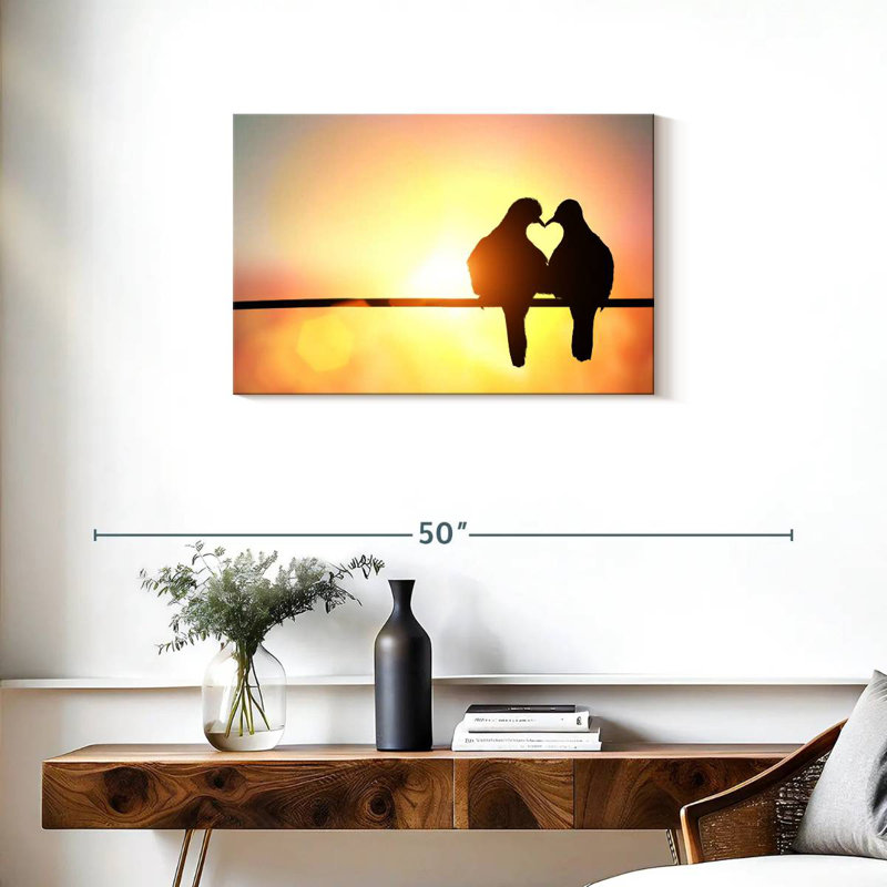 Silhouette de Hardie Love Birds, H 20 po x l 30 po