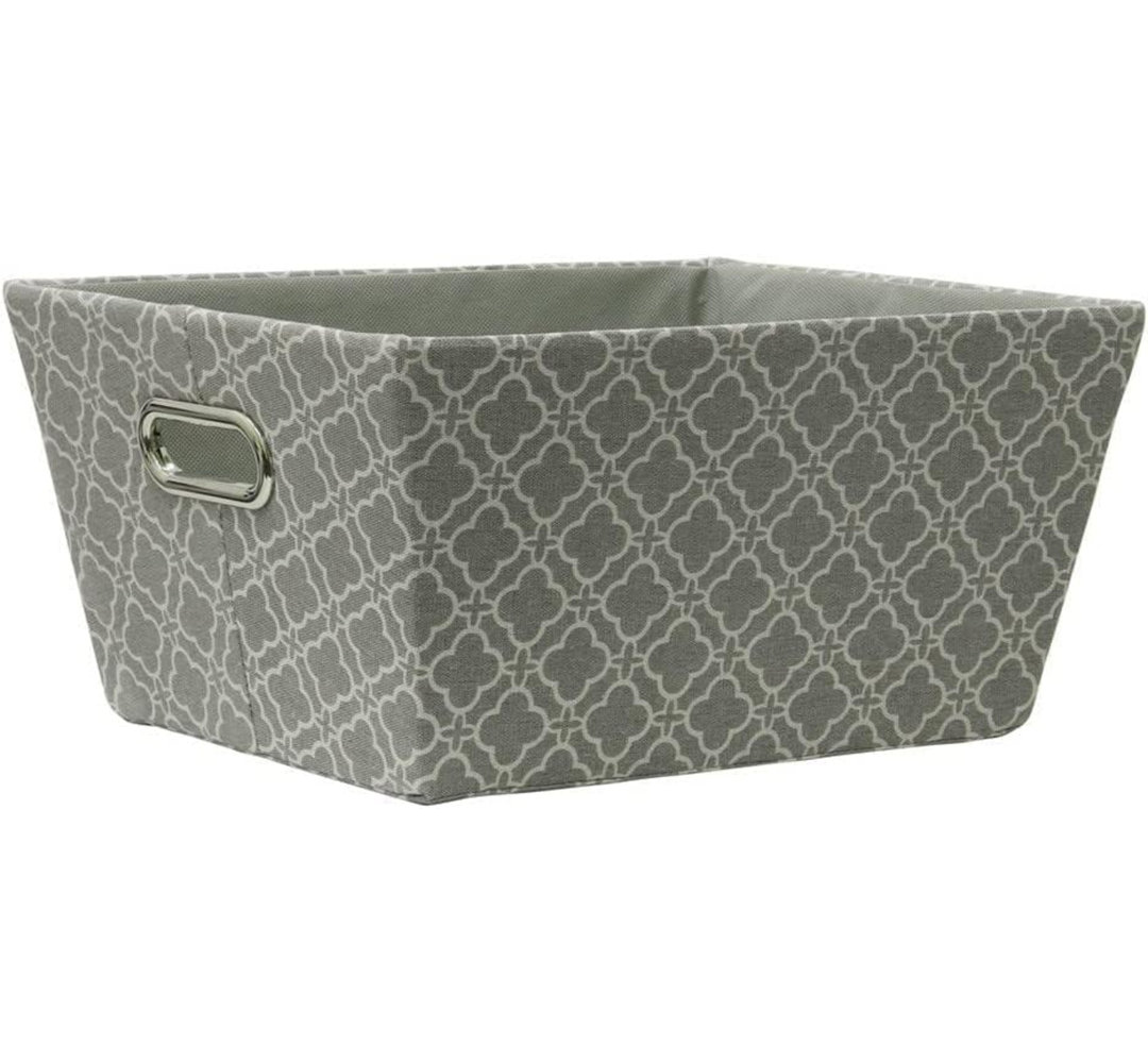 MantraRaj Rectangular Tapered Storage Basket Cardboard With Metal Handle Multipurpose Organiser Bin