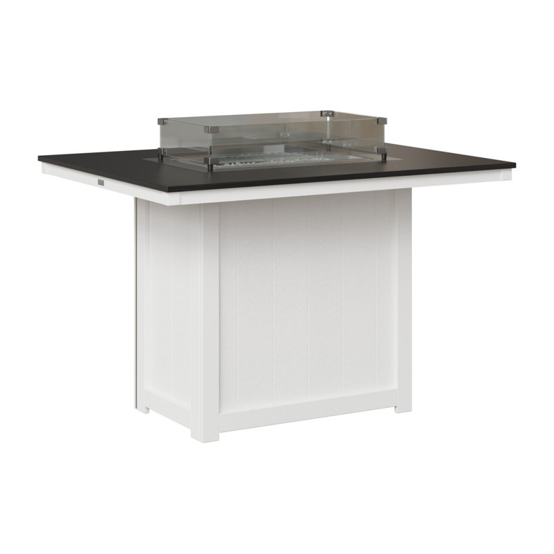 Foyer de table rectangulaire 54 po Berlin Gardens Donoma, H 36 po x l 41 po x P 54 po, Plateau martelé noir avec base blanche