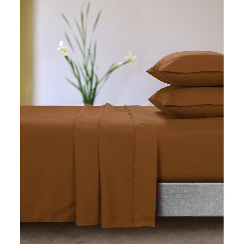 Microfiber Sheet Set, Twin Sheet Set + Fitted Sheet + 1 Pillowcase, Camel