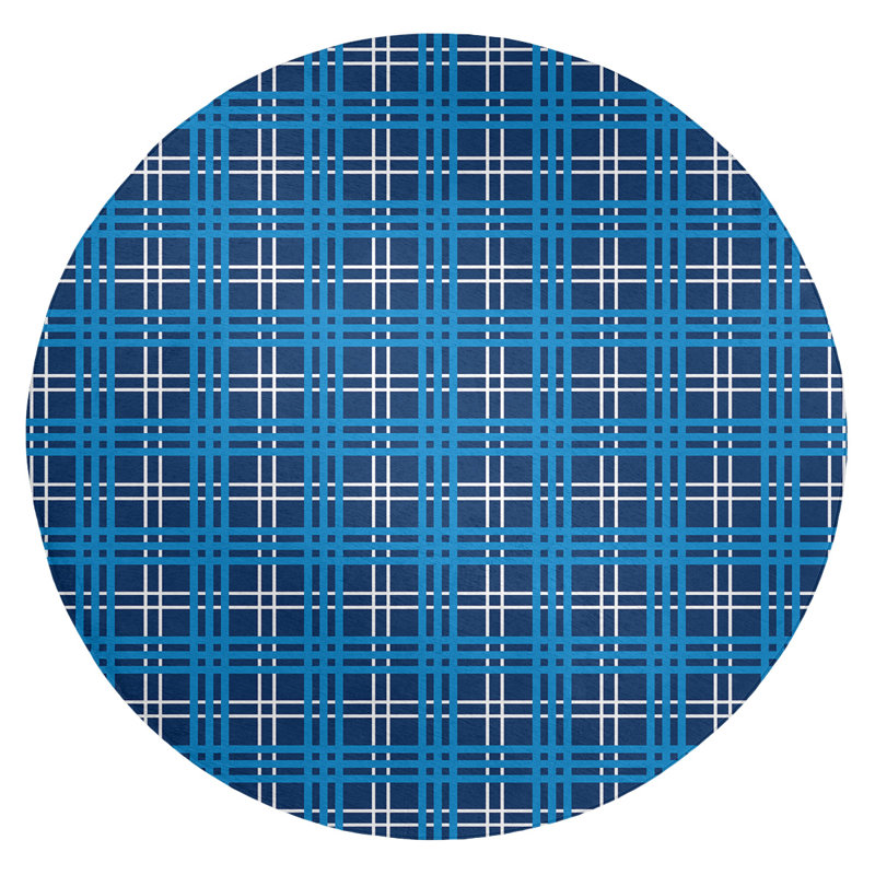 Plaid Indoor Rug, Round 5'