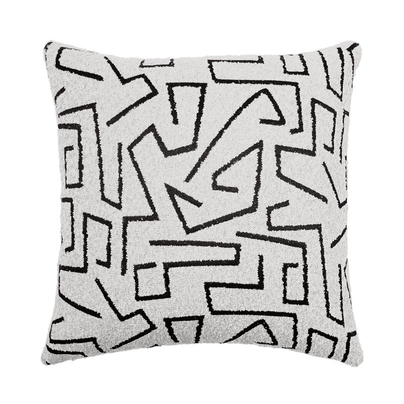  Housse et insert de coussin carré en rayonne / viscose Contempo, Blanc abstrait