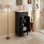 Meuble-lavabo 24 po avec lavabo supérieur, armoire de rangement moderne avec 2 portes à fermeture douce et tablette réglable, structure en bois massif-305450209