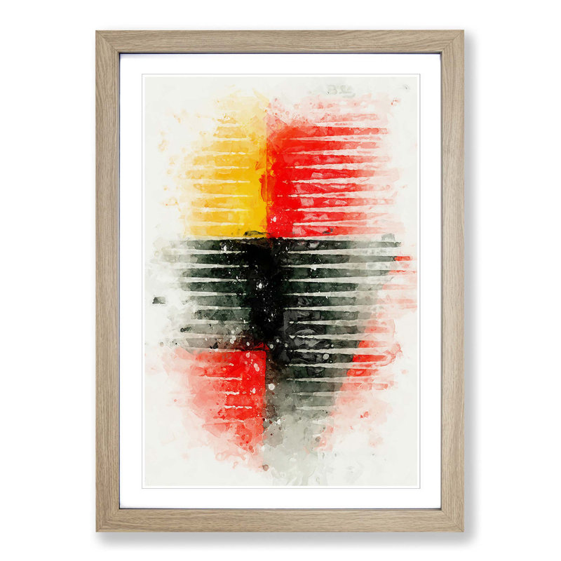 Angular Angles in Abstract - Picture Frame Graphic Art Print, Oak Framed, 36cm H x 27cm W x 2cm D