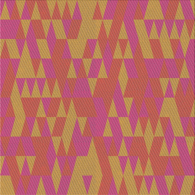 Tapis orange à motifs/zone indigo