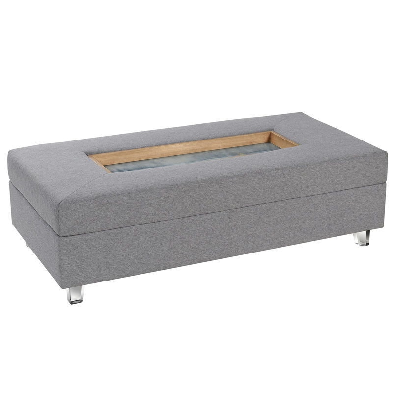 Table basse Austin Allen James - Rectangulaire - Revêtement gris avec pieds en acrylique transparent