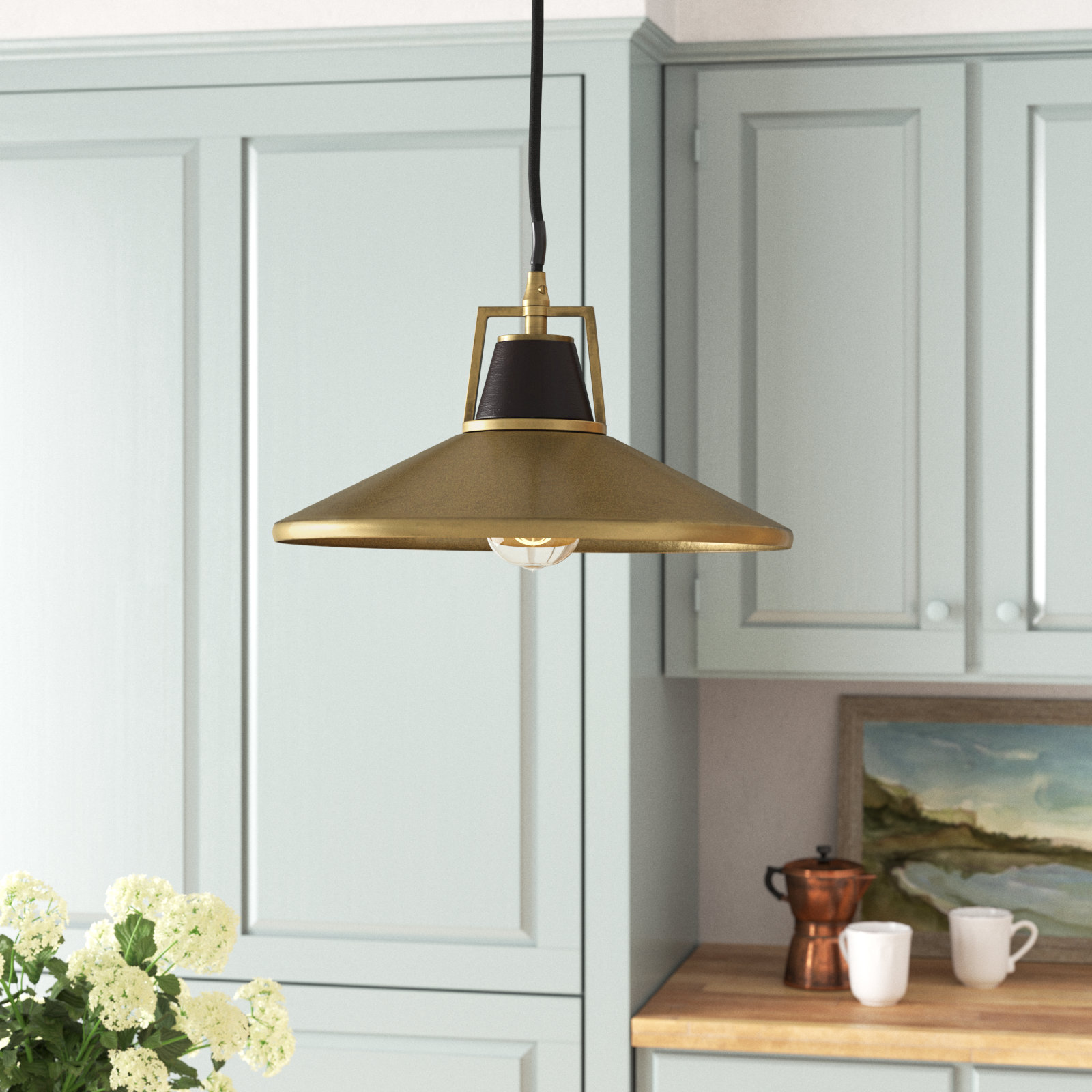 Single Light Metal Pendant