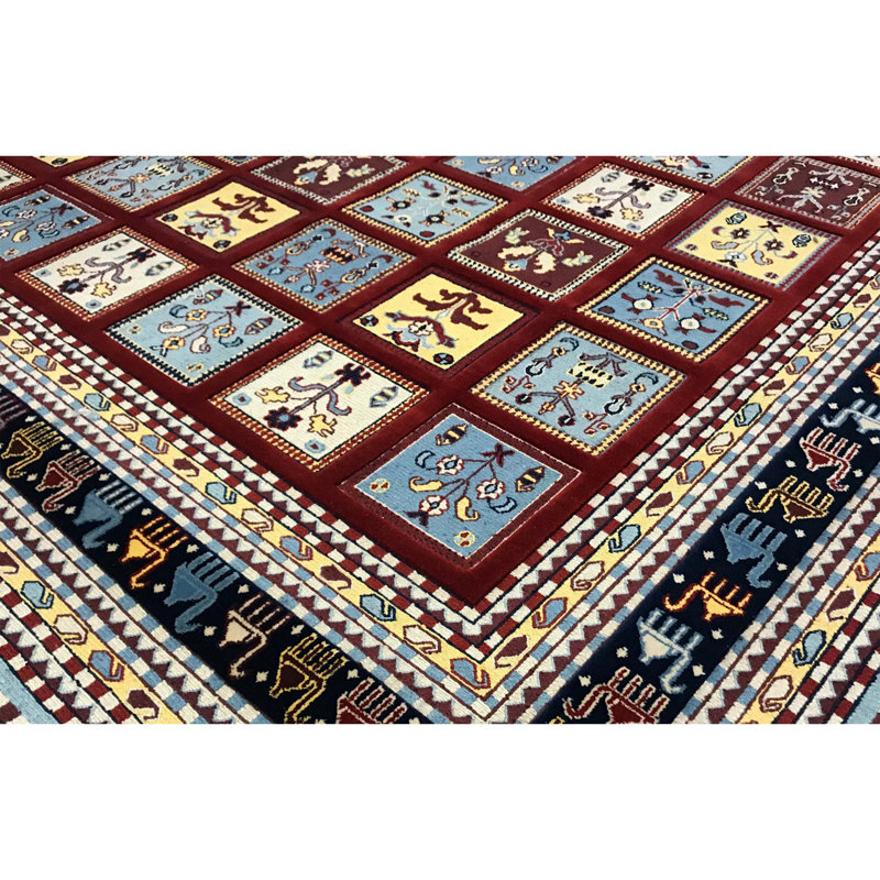 Embossed One-of-a-Kind 5'8" X 7'8" Wool Area Rug in Red