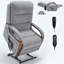 Fauteuil inclinable Power Lift avec accoudoirs en bois massif, massage thermique et mécanisme de mouvement robuste-1414790643