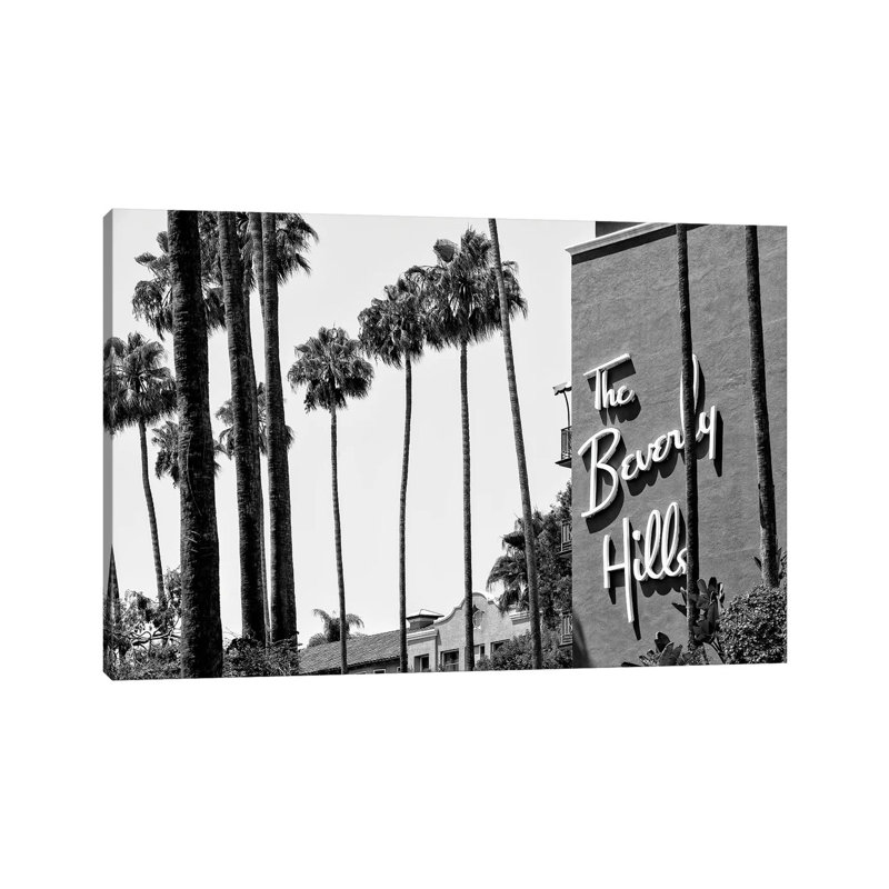 Black California Series - The Beverly Hills Hotel by Philippe Hugonnard - Print on Canvas, Wrapped Canvas