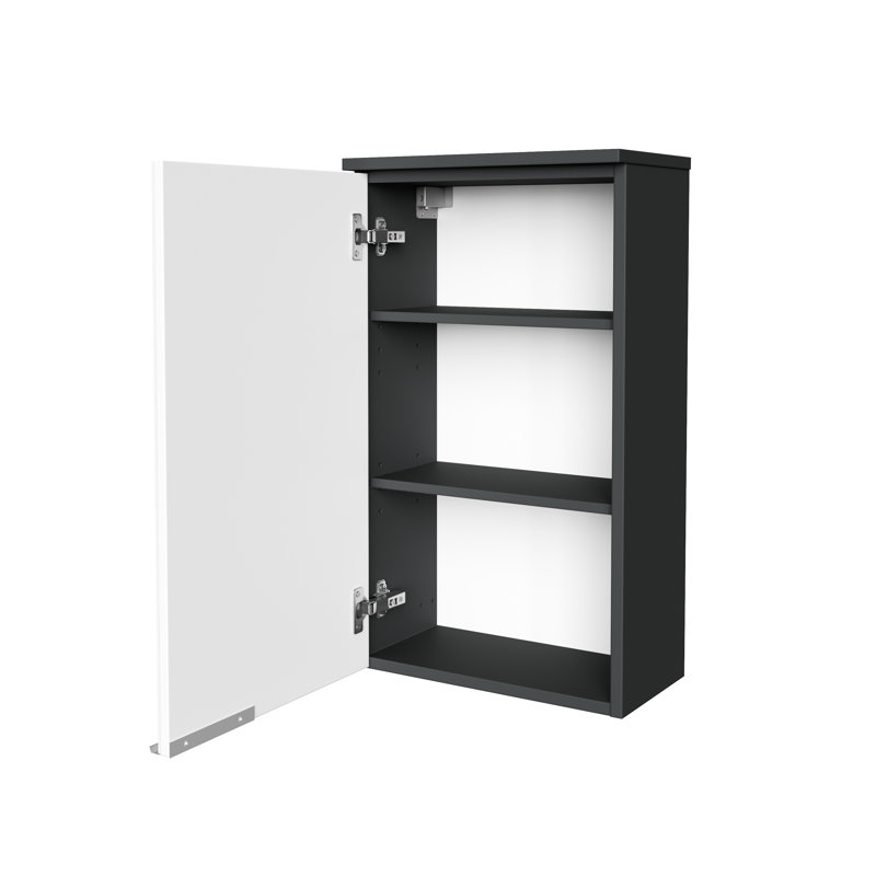 Kara Wall Bathroom Cabinet, White/Anthracite, Left
