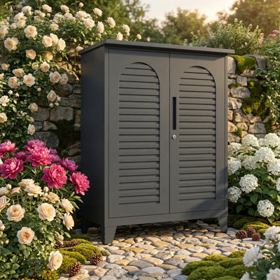 Coffre de terrasse en bois massif 67 gallons de 67 gallons, servant de boîte de rangement avec sièges et plateau de table pour les coussins de meubles de patio, les jouets de piscine et les outils de jardin