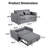 55.5" Modern Linen Futon Sofa Bed With Accent Pillow (Set of 2)-360996712