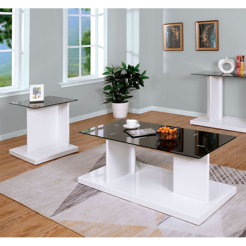 Ensemble de tables basses 2 pièces Donjae A Advik, Blanc