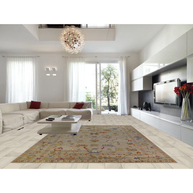Tapis Oushak à motif floral All-Over