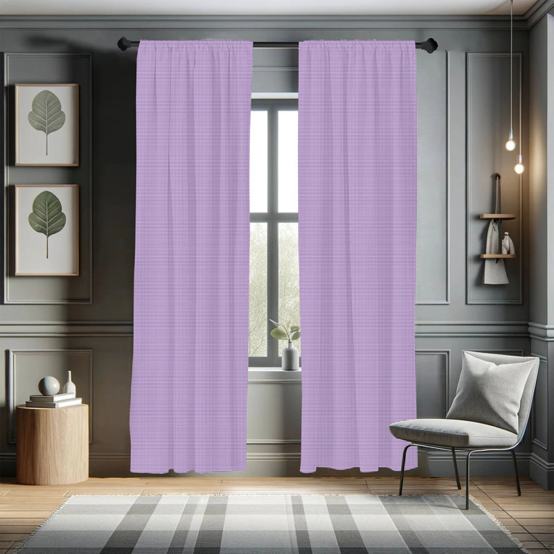Semi-Sheer Rod Pocket Sliding Panel, 28" x 95", Purple