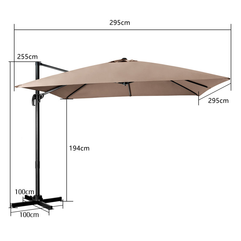 295cm Cantilever Parasol, Brown