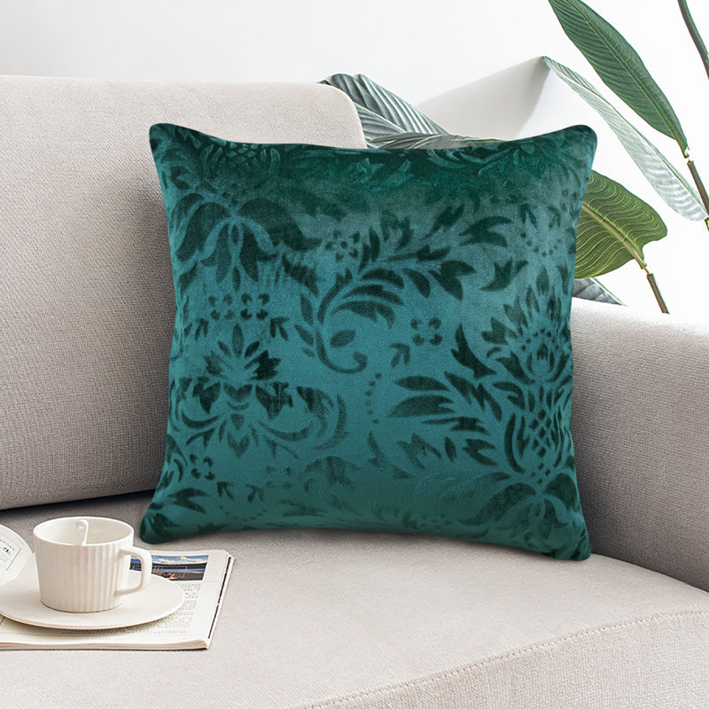 Greigsville Damask Square Cushion, Green