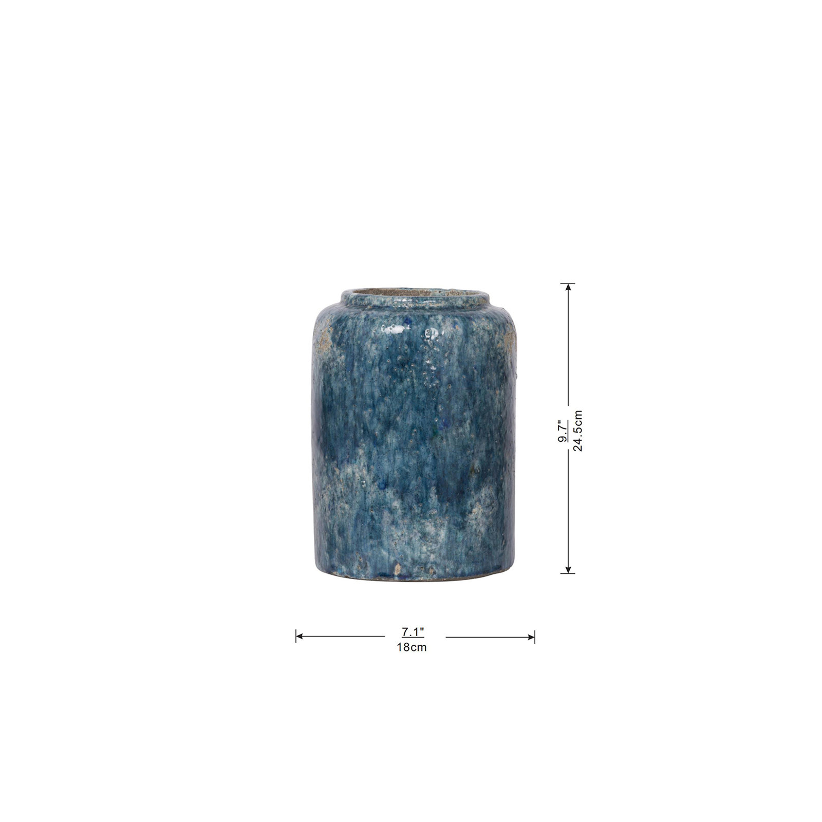 9.7" H x 7.1" W x 7.1" D, Blue