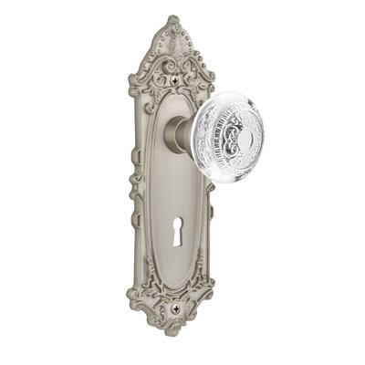 Victorian Plate with Decorative Keyhole and Crystal Egg & Dart Knob