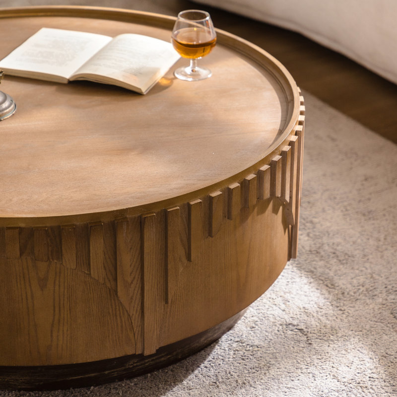 Table basse moderne moderne faite à la main avec un design champignon et cannelée pour le salon