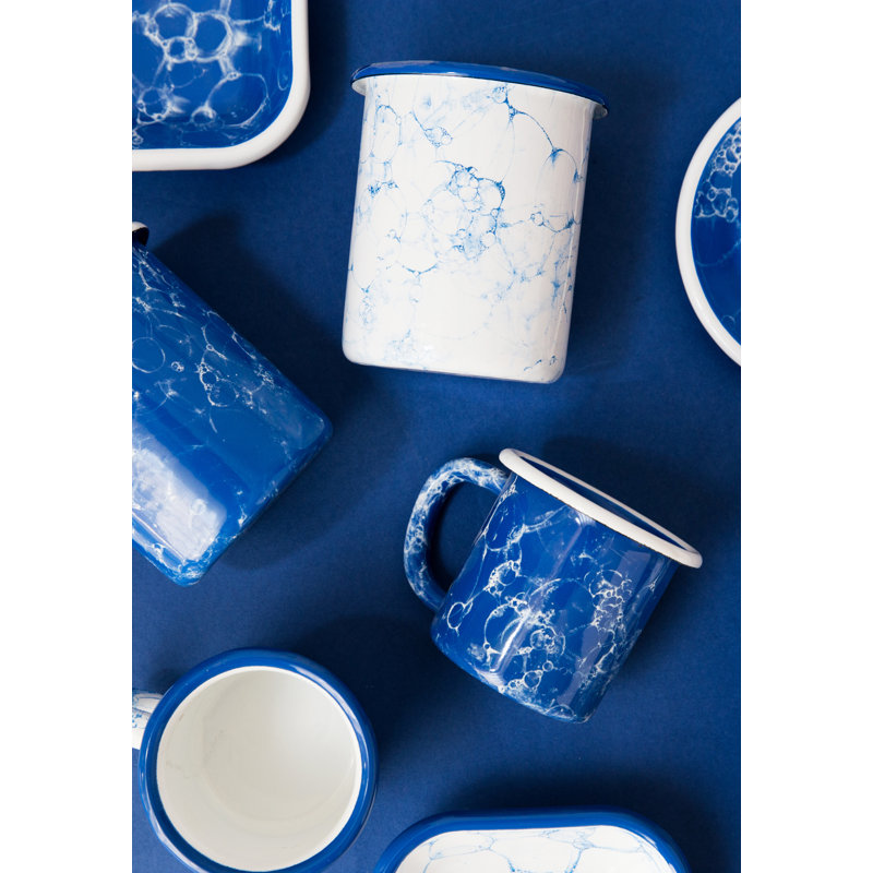 Betterton Enamelware Mug, Cobalt Blue/White