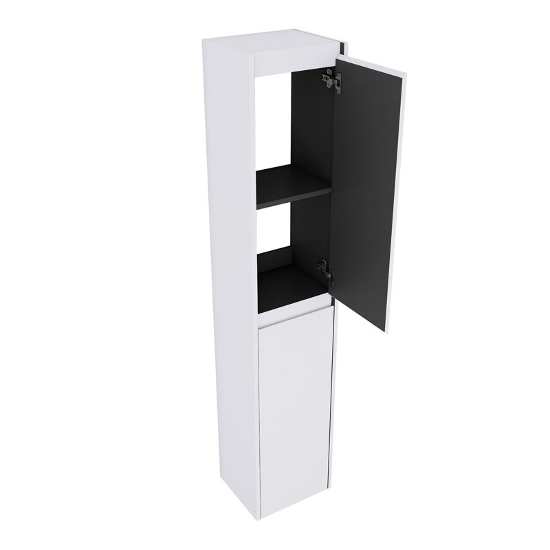 Armoire de salle de bain latérale, 2 portes à fermeture douce, conception à fixation flottante, (emballage KD), Blanc