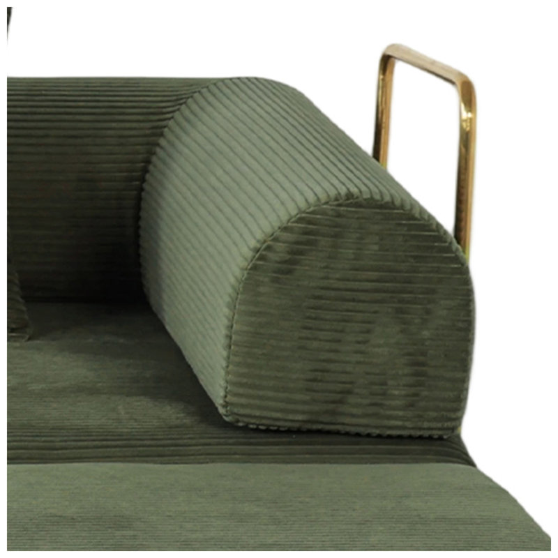 Evergreen 37.4" W x 74.8" D x 24.8" H Memory Foam Upholstered Convertible Floor Sofa Bed