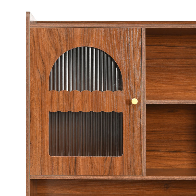Bureau d'ordinateur avec bureau rotatif à 90 degrés (sans les chaises de bureau), Noyer