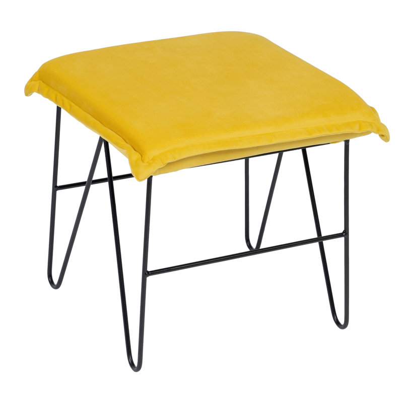 Jerrod Iron Accent Stool, Yellow