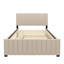 Lit plateforme double en velours avec lit gigogne-914876401