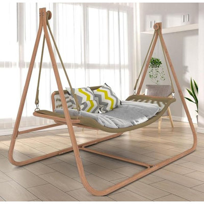Sesalie Swing Chair with Stand,Capacity with Cushion Oversized Double Hammock Chair