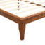Grand lit plateforme Mid-Century moderne en bois de bambou de 12 pouces avec support en métal à lattes de bois, aucun sommier requis, assemblage facile-133517082
